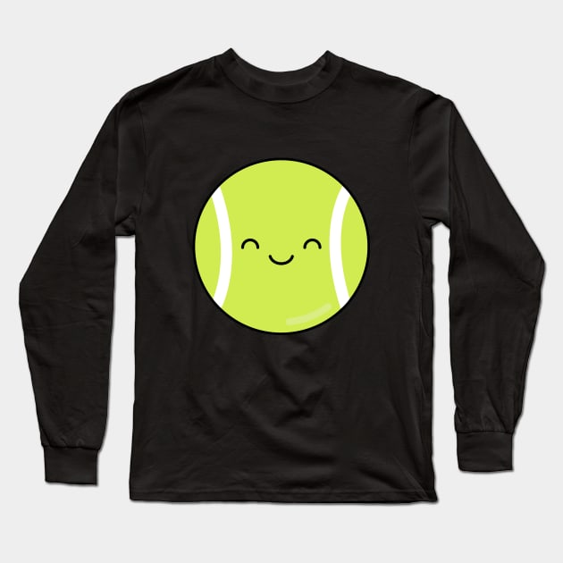 Kawaii Tennis Ball Long Sleeve T-Shirt by WildSloths